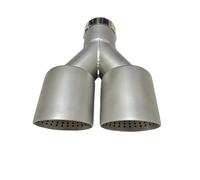 Genérico Terminal Escape 1 Uds., Accesorios Coche Tubo Escape Acero Inoxidable, Silenciador Garganta Trasera Arenado Y Tipo Doble Salida, Descarga Grande(51mm-89mm)