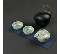 genérico Teteras Juego de té de Porcelana Doble Accesorios de decoración del hogar Taza de Viaje portátil Tetera Juegos de té de cerámica Verde pálido Modernos Juego de té de Porcelana Jue