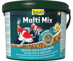 Genérico Tetra Pond Multi Mix Comida para Peces de Estanque, 10 L | Cuatro tipos de comida | Barritas, wafers, escamas y gammarus