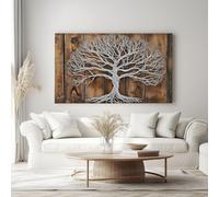 Genérico Textura Madera Decorativos Cuadro Árbol La Vida Abstracto Moderno Cuadro Lienzo Para Salón Dormitorio Comedor Oficina Decoración Pared 120 x 60 cm Sin Marco Decorativos Cuadro