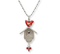 Genérico The 1925 Birdhouse Necklace,Handmade Vintage Birdhouse Shape Hollow Pendant,Bird House and Tiny Red Birds Pendant Chain Necklace,for Bird Lovers Jewelry Collectors Accessory