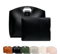 Genérico The 2-Piece Set: Sophisticated Business Waterproof Leather Laptop & Tote Set, 14-16 Inch Retro Laptop Bag for Women (Black)