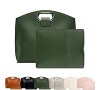 Genérico The 2-Piece Set: Sophisticated Business Waterproof Leather Laptop & Tote Set, 14-16 Inch Retro Laptop Bag for Women (Green)