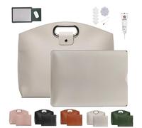 Genérico The 2-Piece Set: Sophisticated Business Waterproof Leather Laptop & Tote Set, Large Capacity, 14-16in Bag for Laptops Cases, as Christmas Gifts, Waterproof, Lightweight (White)
