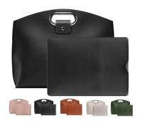 Genérico The 2-Piece Set: Sophisticated Business Waterproof Leather Laptop & Tote Set, Large Capacity, 14-16in Bag for Laptops Cases, as Christmas Gifts, Waterproof, Lightweight (Black)