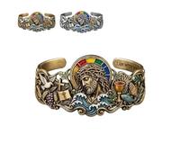 Genérico The Artisan Jesús & Holy Symbols Brazalete unisex, elegante brazalete de Jesús cristiano, brazalete religioso cruzado ajustable hecho a mano, accesorio de muñeca basado en la fe para (A)