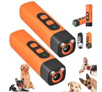 Genérico The Barkshield Pro - Bark Shield Anti Barking Device for Dogs, Dog Bark Deterrent Device with LED Flashlight, 35ft/10m Range, Suitable for Training to Improve Bad Behavior (2*Orange)