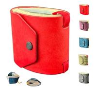 Genérico The Cash Wrap Wallet, Cash Wrap Wallet with Magnetic Clasp, Leather Money Purse Organizer, Mall Compact Luxury Pocket Purse 1 to 99 Bills (Red)