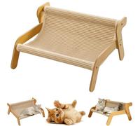 Genérico The Claw Lounge, Sisal Cat Chair, 2 in 1 Cat Hammock Lounge, Elevated Lounge Chair with Sisal Scratcher, Cooling Mat for Indoor Cats (Linen)