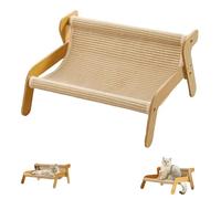 Genérico The Claw Lounge, Sisal Cat Chair, 2-in-1 Cat Scratch Pad and Lounger, Wavy Design Rocker Providing Claw Trimming and Comfort, with Cooling Mat, for Indoor Cats (Linen Style)
