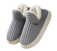 Genérico The Cozy & Stylish Slipper,Women's Fuzzy Bootie Slippers, Cozy Memory Foam Ladies Indoor Outdoor House Shoes (4-5,Grey)