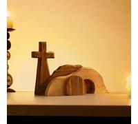 Genérico The Empty Tomb Easter Scene - Juego De Figuras De Resurrección, Decoración De Belén De Madera con Tumba Vacía Y Cruz, Centro De Mesa Cristiano para El Hogar, Oficina, Decoración De Estante