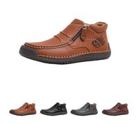 Genérico The First Young Shoes Men, Handmade Premium Leather Slip on Driving Boots Travel & Outdoor (Brown,43)