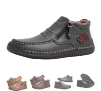 Genérico The First Young Shoes Men, The First Young Driving Boots Men, Men’s Handmade Premium Leather Slip-On Driving Boots (41,Gray)