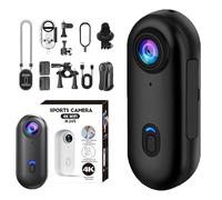 Genérico The Go Catch Camera, 4K/1080P UHD Sports Thumb Cameras, wiith Ip68 Waterproof Wearable Action, Waterproof Case and Bracket, for Cycling, Diving, Travel (Black,4K)