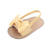 Genérico The Kids Prewalker Bowknot Girls Descalzo Floor First 018M Sandalias antideslizantes para niños pequeños (Yellow, 6-12 Months)