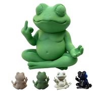 Genérico The Meditative Frog Menace 3D Printed Sculpture,Humorous Funny Zen Frog Statue,Middle Finger Meditating Yoga Frogs Figurines,for Home Office Desk Shelf Garden Decoration