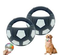 Genérico The Mellow Dog Calming Ball, Dog Ball with Handle, Pet Football Shape Toy, Squeaky Floating Balls, Tough Durable balltoy for Aggressive Chewers (C*2pcs)