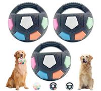 Genérico The Mellow Dog Calming Ball, Interactive Toss and Fetch Play, Rubber with Handle Dog Toy, Handheld Squeaky Toys Round Interactive, for Water Play, Training & Outdoor Games (Black1-3PCS)