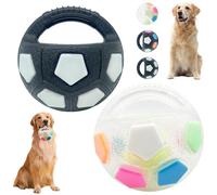 Genérico The Mellow Dog Calming Ball, Interactive Toss and Fetch Play, Rubber with Handle Dog Toy, Handheld Squeaky Toys Round Interactive, for Water Play, Training & Outdoor Games (White+Black2)