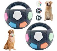 Genérico The Mellow Dog Calming Ball, Interactive Toss and Fetch Play, Rubber with Handle Dog Toy, Handheld Squeaky Toys Round Interactive, for Water Play, Training & Outdoor Games (Black1-2PCS)