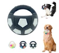 Genérico The Mellow Dog Calming Ball with Handle, Interactive Toss and Fetch Play, Rubber with Handle Dog Toy, for Small Medium Large Dogs (Black & White)