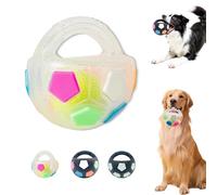 Genérico The Mellow Dog Calming Ball with Handle, Interactive Toss and Fetch Play, Rubber with Handle Dog Toy, for Small Medium Large Dogs (Translucent White)