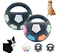 Genérico The Mellow Dog Calming Ball with Handle, Interactive Toss, Pet Dog Football Shape Toy, Squeaky Floating Ball, Interactive Pet Toy, for Small Medium Large Dogs (Black a+Black b)