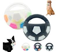 Genérico The Mellow Dog Calming Ball with Handle, Interactive Toss, Pet Dog Football Shape Toy, Squeaky Floating Ball, Interactive Pet Toy, for Small Medium Large Dogs (White+Black a)