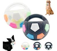 Genérico The Mellow Dog Calming Ball with Handle, Interactive Toss, Pet Dog Football Shape Toy, Squeaky Floating Ball, Interactive Pet Toy, for Small Medium Large Dogs (White +Black b)