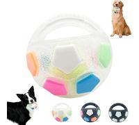 Genérico The Mellow Dog Calming Ball with Handle, Interactive Toss, Pet Dog Football Shape Toy, Squeaky Floating Ball, Interactive Pet Toy, for Small Medium Large Dogs (White)