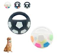 Genérico The Mellow Dog Calming Ball with Handle, Pet Dog Football Shape Toy, Rubber, Squeaky, Suitable for Dogs Who Like to Chew Things for Water Play, Training and Outdoor Games (A+C)