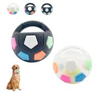 Genérico The Mellow Dog Calming Ball with Handle, Pet Dog Football Shape Toy, Rubber, Squeaky, Suitable for Dogs Who Like to Chew Things for Water Play, Training and Outdoor Games (A+B)