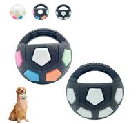 Genérico The Mellow Dog Calming Ball with Handle, Pet Dog Football Shape Toy, Rubber, Squeaky, Suitable for Dogs Who Like to Chew Things for Water Play, Training and Outdoor Games (B+C)