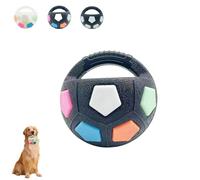 Genérico The Mellow Dog Calming Ball with Handle, Pet Dog Football Shape Toy, Rubber, Squeaky, Suitable for Dogs Who Like to Chew Things for Water Play, Training and Outdoor Games (B-Black Color)