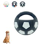 Genérico The Mellow Dog Calming Ball with Handle, Pet Dog Football Shape Toy, Rubber, Squeaky, Suitable for Dogs Who Like to Chew Things for Water Play, Training and Outdoor Games (C-Black and White)