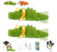 Genérico The Mellow Dog - Calming Crocodile, Automatic Tail-Wagging, Plush Dog Toy, Soft & Washable Cover, USB Charging, Interactive Emotional Support for Small, Medium & Large Dogs (2 Pcs Crocodile)