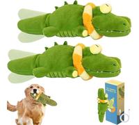Genérico The Mellow Dog, Calming Crocodile, Calming Dog Toys, Automatic Wagging Crocodile Plush, USB Charging, Soft Cleanable with Water, for Small, Medium, Large Dogs (2Pcs)