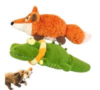 Genérico The Mellow Dog - Calming Crocodile, Soft & Washable Cover, Automatic Tail-Wagging, Interactive & Emotional Support Plush, for Small, Medium, Large Dogs, USB Charging (CRO + Fox)