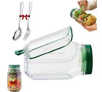 Genérico The Original Salad Pod,Portable Salad Container,Jar Side Open With Leakproof Dressing Compartment And Forks, Suitable For Home, Outdoor, Travel And Party (1Pcs-Q, size)