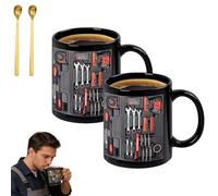 Genérico The Ultimate Mechanic's Toolbox Mug, 11oz Ceramic Mechanic Toolbox Coffee Cup, Funny Realistic Auto Mechanical Design Tool Mugs for Dad,Handyman,Automotive Enthusiasts
