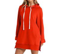 Genérico The Warmy Oversized Hoodie Dress Women, Long Sleeve Pullover, Split Hem with Pocket, Casual and Versatile Fashion (#7,XXL)