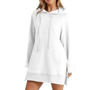 Genérico The Warmy Oversized Hoodie Dress Women, Long Sleeve Pullover, Split Hem with Pocket, Casual and Versatile Fashion (#9,XL)