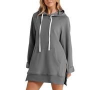 Genérico The Warmy Oversized Hoodie Dress Women, Long Sleeve Pullover, Split Hem with Pocket, Casual and Versatile Fashion (#3,M)