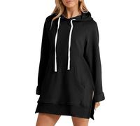 Genérico The Warmy Oversized Hoodie Dress Women, Long Sleeve Pullover, Split Hem with Pocket, Casual and Versatile Fashion (#5,L)