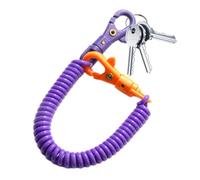Genérico Theftproof Stretch Key Chain -Theftproof Lanyard, Retractable Coil Spring Strap, Safety Rope for Cellphone Keys Durable Accessory for Bags and Wallets, Universal Use, Multi Color