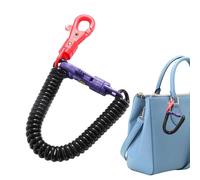 Genérico Theftproof Stretch Key Chain -Theftproof Lanyard, Retractable Coil Spring Strap, Safety Rope for Cellphone Keys Durable Accessory for Bags and Wallets, Universal Use, Multi Color