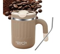 Genérico Thermal Coffee Mug 480ml Stainless Steel Insulated Drink Cup, Leak-Proof Mug | with Handle Lid Portable Tea Container for Hot Cold Beverages Travel Office Daily