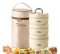 Genérico Thermal Lunch Box, 3 Piece Stainless Steel Leakproof Container Set, Insulated Lunch Bag for Men Women Kids, Food and Soup Storage, Travel and Work Companion, Outdoor Camping