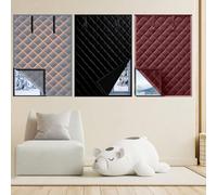 Genérico Thermal Window Cover for Winter Window Insulation Kit, 3 Layer Oxford Cloth Heavy Cotton Thermal Windows Curtains for Home, Bedroom, Living Room, Attic, RV, No Drill Roll-Up(Negro,22x39in)